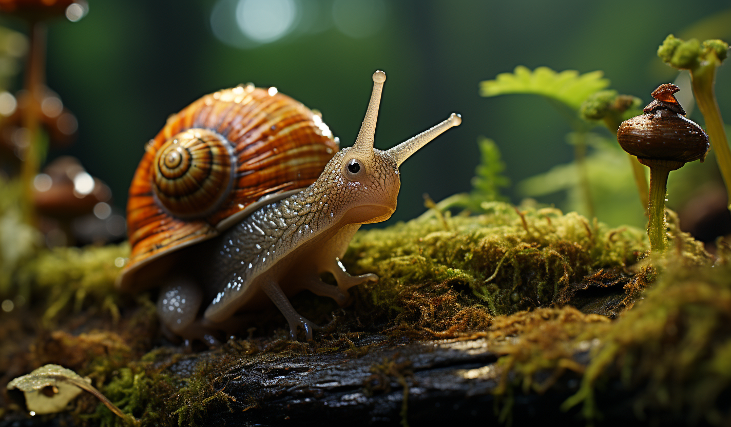 a-close-up-of-a-snail-on-a-mossy-surface